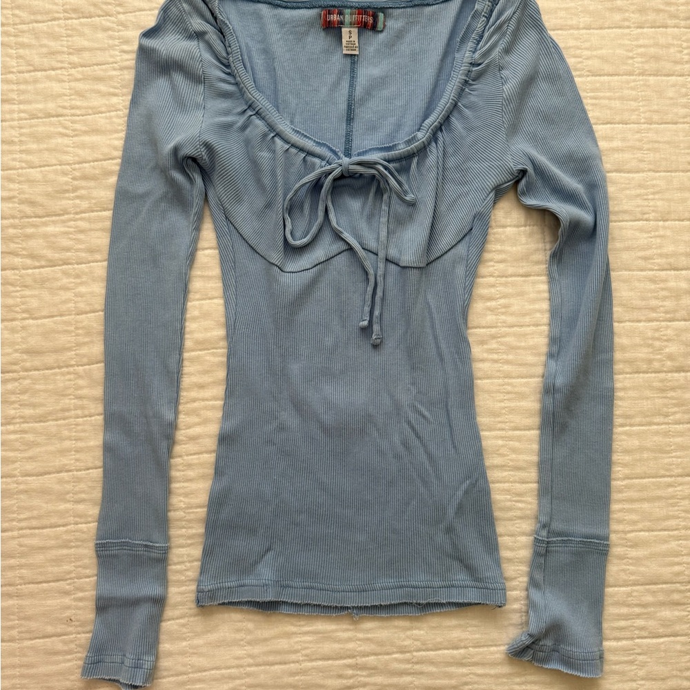 Blue Long Sleeve Women's Top - Urban Outfitters